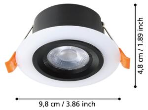 Eglo 900915 - Set 3x spot LED încastrat CALONGE 3xLED/4,8W/230V negru