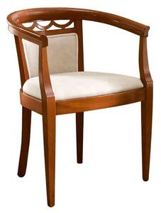 Scaun lemn masiv nuc Bologna -Crem, 55 × 52 × 74 cm