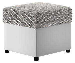 Taburet lemn masiv alb Gaultier 3 /Gri, 45 × 45 × 42 cm