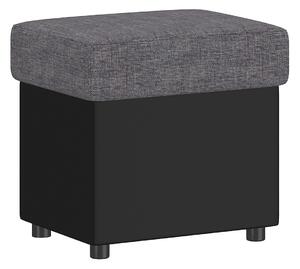 Taburet lemn masiv gri Gaultier 2 Negru/, 35 × 45 × 40 cm