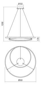 Lustră LED dimabilă pe cablu Redo 01-1793 TORSION LED/29W/230V alb