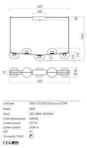 Lustră LED dimabilă pe cablu Redo 01-3244 SINCLAIR LED/35W/230V CRI 93 IP21