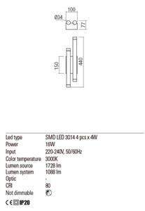 Aplică LED Redo 01-2034 MADISON 4xLED/4W/230V cupru