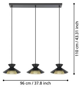 Lustră pe cablu GRIZEDALE Eglo 43886 3xE27/40W/230V