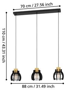 Lustră pe cablu Eglo 43925 STILLINGTON 3xE27/40W/230V