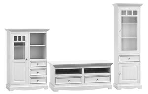 Set lemn masiv alb Living Linea 261 cm