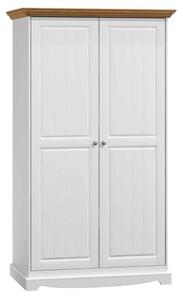 Dulap lemn masiv alb-natur Linea, 108 × 65 × 190 cm