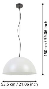 Lustră pe cablu Eglo 900697 GAETANO 1xE27/40W/230V gri