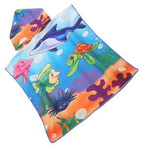 Poncho pentru copii SEA WORLD colorat Dimensiune: 60 x 120 cm