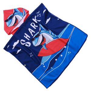 Poncho pentru copii SHARK albastru Dimensiune: 60 x 120 cm