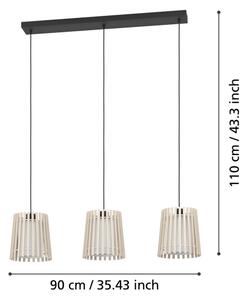 Lustră pe cablu Eglo 900903 FATTORIA 3xE27/25W/230V