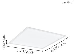 Plafonieră LED RGBW dimabilă Eglo 98766 SALOBRENA-B LED/32,5W/230V 60x60 cm + telecomandă