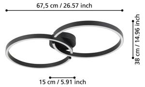 Plafonieră LED RGBW dimabilă Eglo 900955 AMANDOLO 19,5W/230V negru + telecomandă