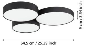 Plafonieră LED RGBW dimabilă Eglo 900853 BARBANO-Z 3xLED/7,5W/230V negru