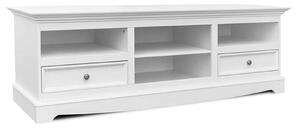Comodă TV lemn masiv alb Linea, 167 × 53 × 53 cm