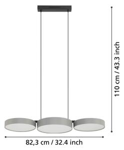 Lustră LED RGBW dimabilă pe cablu Eglo 900856 BARBANO-Z 3xLED/7,5W/230V gri