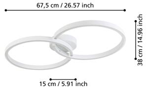 Plafonieră LED RGBW dimabilă Eglo 900954 AMANDOLO 19,5W/230V alb + telecomandă