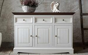 Comodă lemn masiv nuc Linea Alb-, 130 × 45 × 85 cm