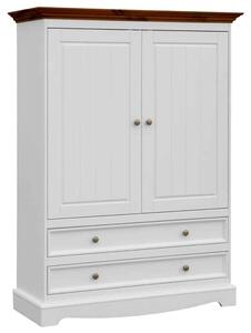 Dulăpior lemn masiv nuc Linea Alb-, 108 × 45 × 147 cm