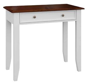Masă lemn masiv nuc Perete Linea Alb-, 93 × 45 × 85 cm