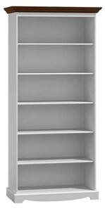 Etajeră lemn masiv nuc Linea Alb-, 90 × 45 × 190 cm