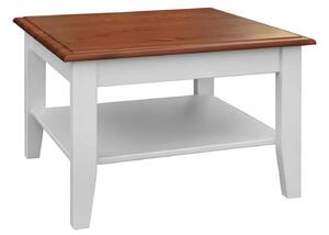 Masă lemn masiv nuc Cafea Linea 70x70cm Alb-