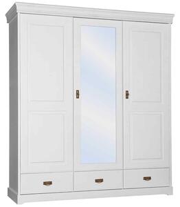 Dulap lemn masiv alb Florence, 193 × 62 × 218 cm