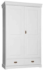 Dulap lemn masiv alb Florence, 132 × 62 × 218 cm