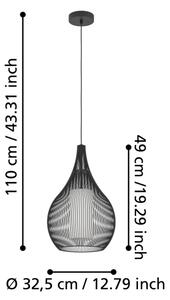 Lustră pe cablu Eglo 900829 RAZONI 1xE27/40W/230V alb