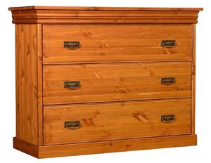 Comodă lemn masiv natur Florence, 107 × 42 × 83 cm