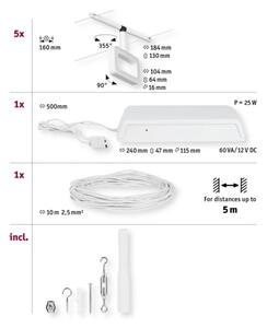 Paulmann 94483 - SET 5xLED/4,8W Sistem complet cu cablu FRAME 230V alb