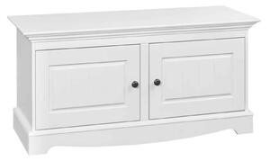 Băncuță lemn masiv alb Linea, 112 × 45 × 53 cm
