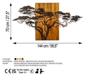 Decorațiune de perete 144x70 cm lemn/metal copac