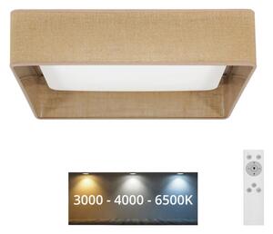 Brilagi - Corp de iluminat LED dimabil VELVET SQUARE LED/24W/230V cu telecomandă, maro