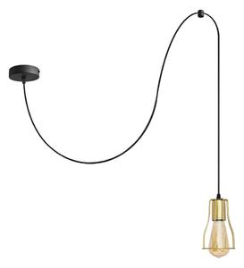 Lustră pe cablu TUBE LONG 1xE27/15W/230V negru/auriu