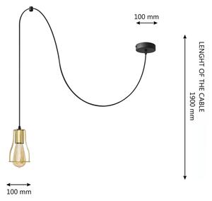 Lustră pe cablu TUBE 1xE27/15W/230V negru/auriu