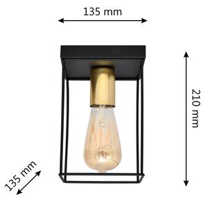 Plafonieră FINN 1xE27/15W/230V negru/auriu