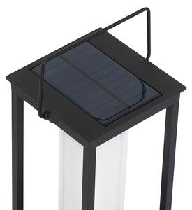 Lampă modernă de exterior neagră, cu LED și dimmer solar - Denlu