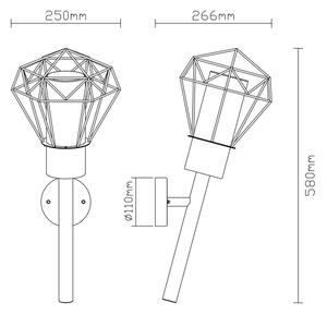 Aplică de exterior Globo 31355W HORACE 1xE27/15W/230V IP44