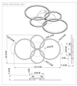 Lustră LED aplicată KENDY LED/40W/230V Globo 67233-40S