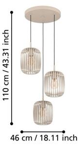 Lustră pe cablu Eglo 900687 ROMAZZINA 3xE27/40W/230V bej