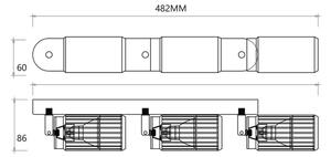 Spot VERTICAL 3xGU10/8W/230V negru