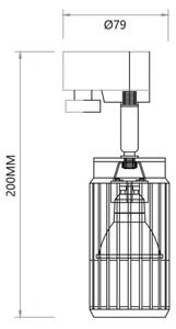 Spot VERTICAL pentru sistem de șină 1xGU10/8W/230V alb
