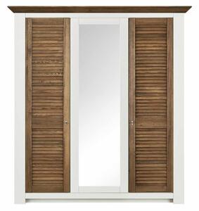Dulap lemn masiv alb Lucia Maro, 155 × 55 × 190 cm