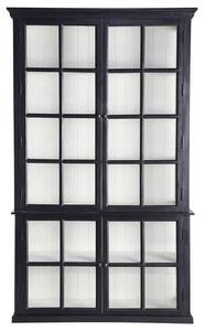 Vitrină lemn masiv gri Noir Antracit, 137 × 46 × 230 cm