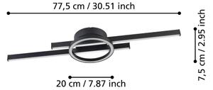 Plafonieră LED RGBW dimabilă Eglo 900953 AMANDOLO 23,5W/230V negru + telecomandă