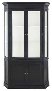 Vitrină lemn masiv gri Noir Antracit, 85 × 45 × 210 cm