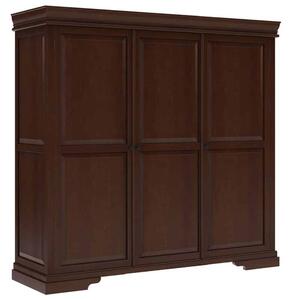 Dulap lemn masiv nuc Louis 3 Uși, 210 × 60 × 210 cm
