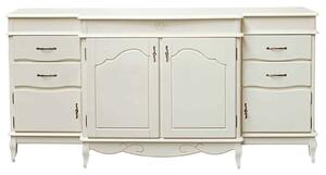 Bufet lemn masiv alb antic Casandra, 215 × 60 × 105 cm