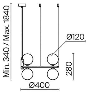 Lustră pe cablu Maytoni MOD013PL-04BS1 RING 4xG9/25W/230V auriu